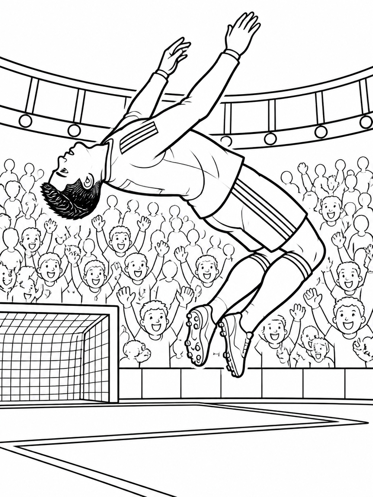 Cristiano performing his mid-air backflip celebration