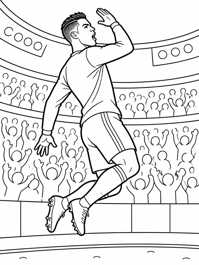 Cristiano performing his signature jump celebration