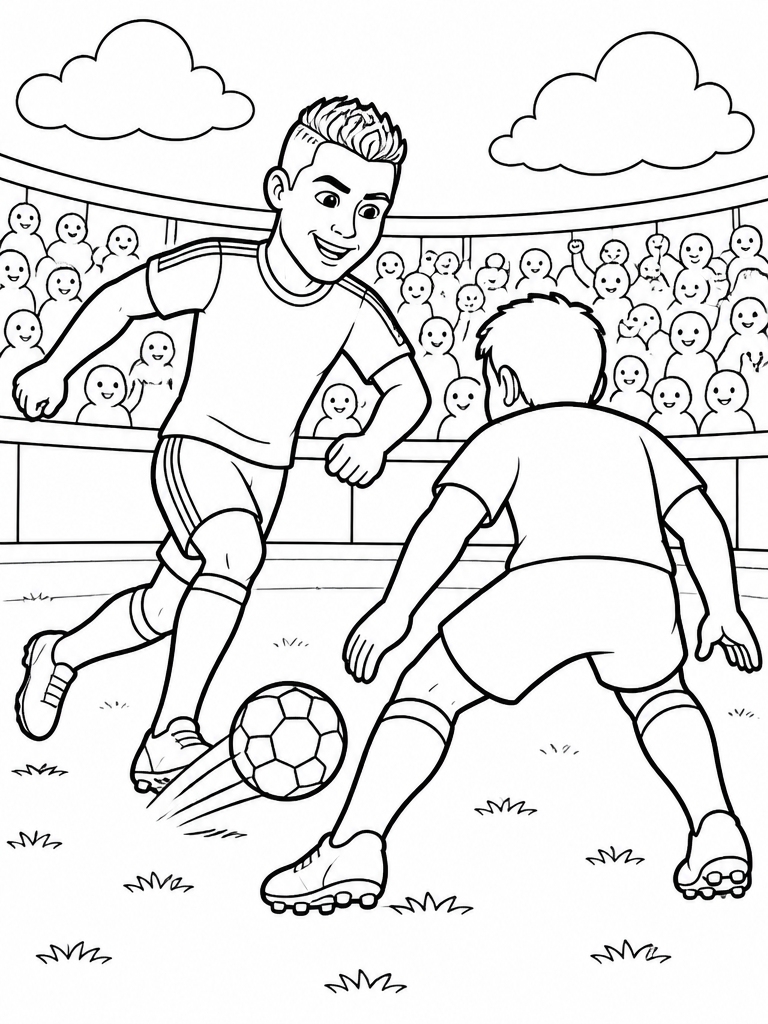 Ronaldo executing a nutmeg skill on a defender