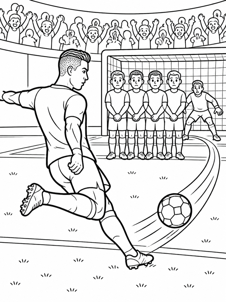 Ronaldo executing a perfect free kick with precision form