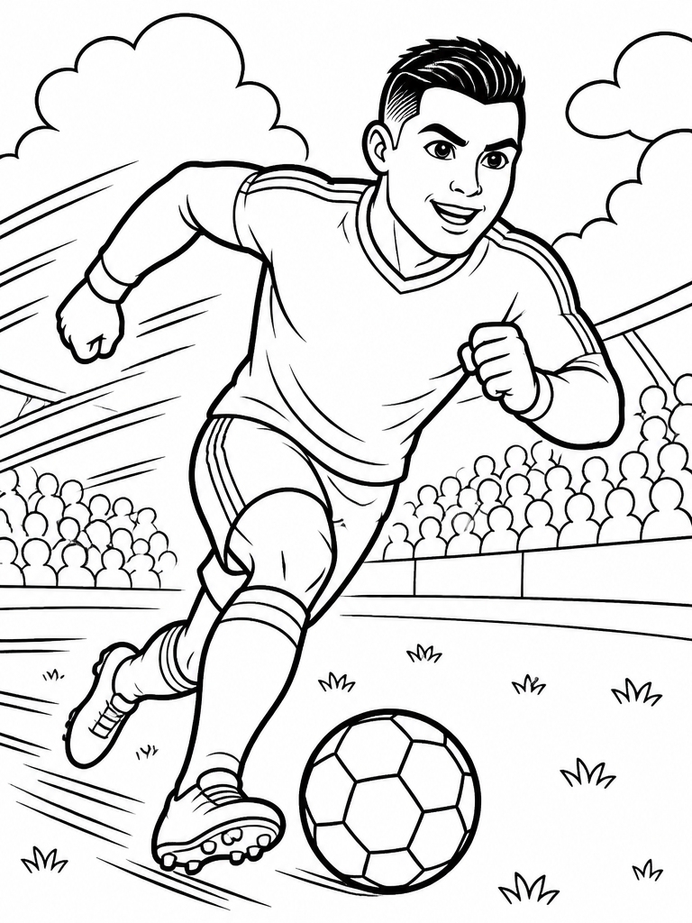Ronaldo performing a rapid sprint with the ball