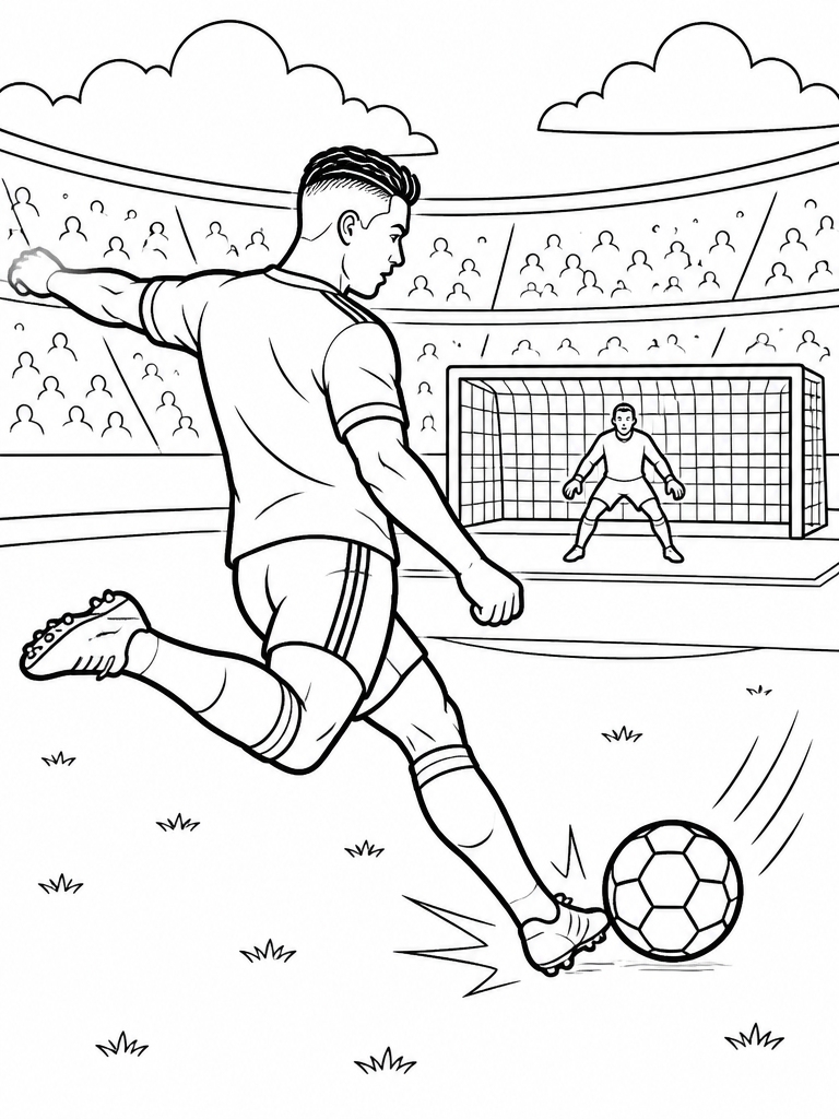 Ronaldo taking a powerful long-range shot