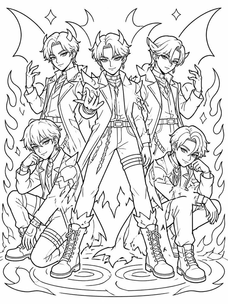 Saja Boys full five-member group in evil idol formation