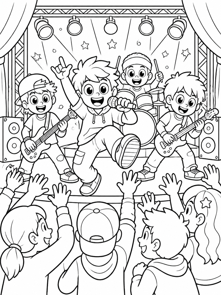 Stage invasion scene with dynamic team energy