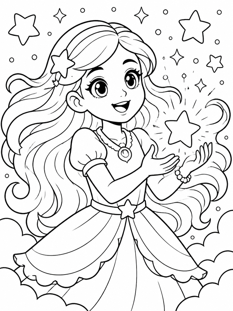 Zoey with flowing hair and glowing magical expression